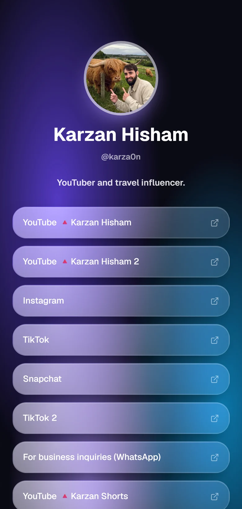 A real LinkOS page: Karzan Hisham